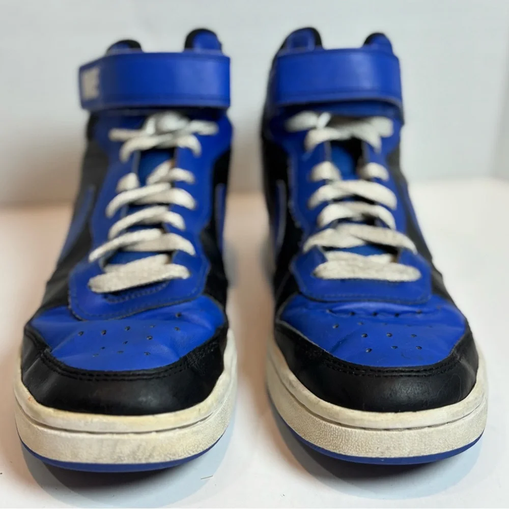 Nike Court Borough Mid 2 GS Black Game Royal White Sneakers Youth 5.5Y